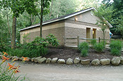 Clean, modern restrooms at Sara's Campground, Erie, Pennsylvania.