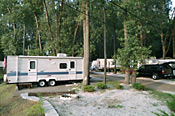 Trailer sites at Sara's Campground, Erie, Pennsylvania.